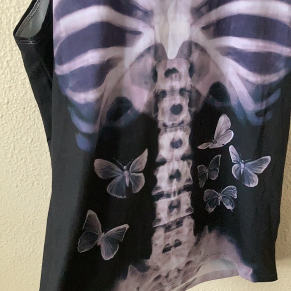 X Ray Skeleton Butterflies Unisex Oversized Lightweight Tank Top Small - Picture 6 of 10